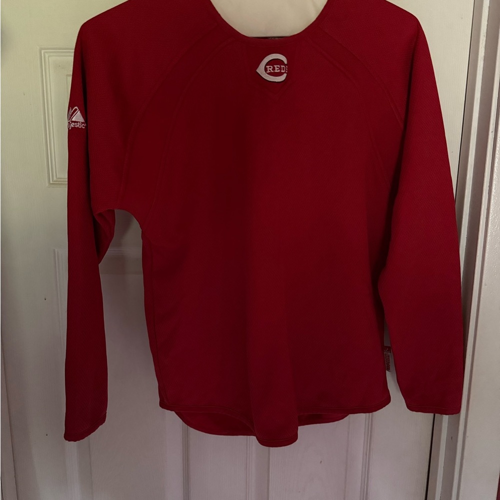 Red Long-Sleeve Cincinnati Reds Long Sleeve Shirt.